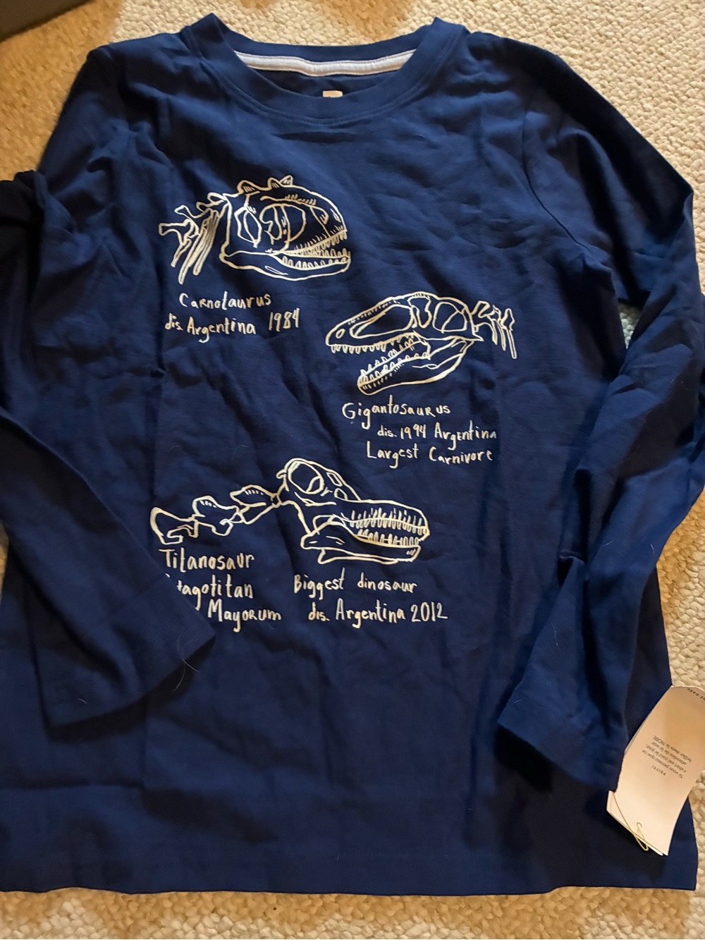 Tea Collection Navy Blue Dinosaur Skull Long Sleeve Tee 10
